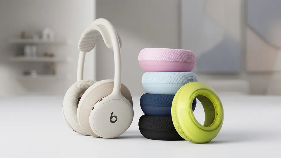 Stack of Beats 360 interchangeable ear cushion kits in different colors