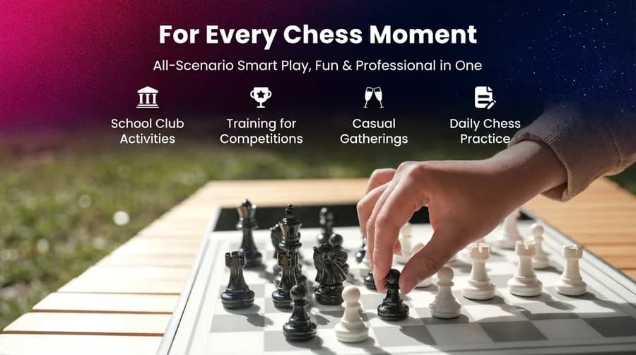 Chessnut Evo use cases — school club, competitions, casual play, daily practice