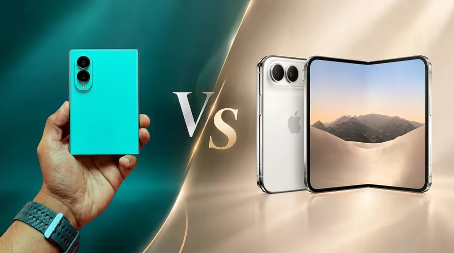 iPhone Duo vs traditional foldable comparison graphic