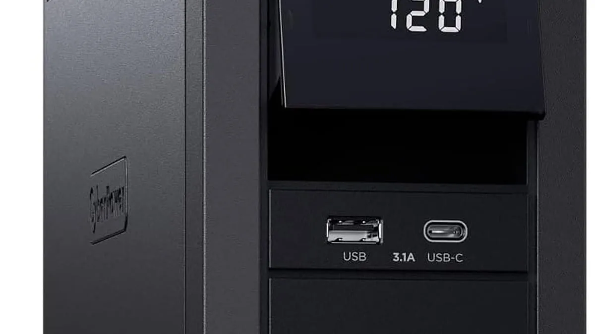 Sinewave UPS powering a desktop PC setup