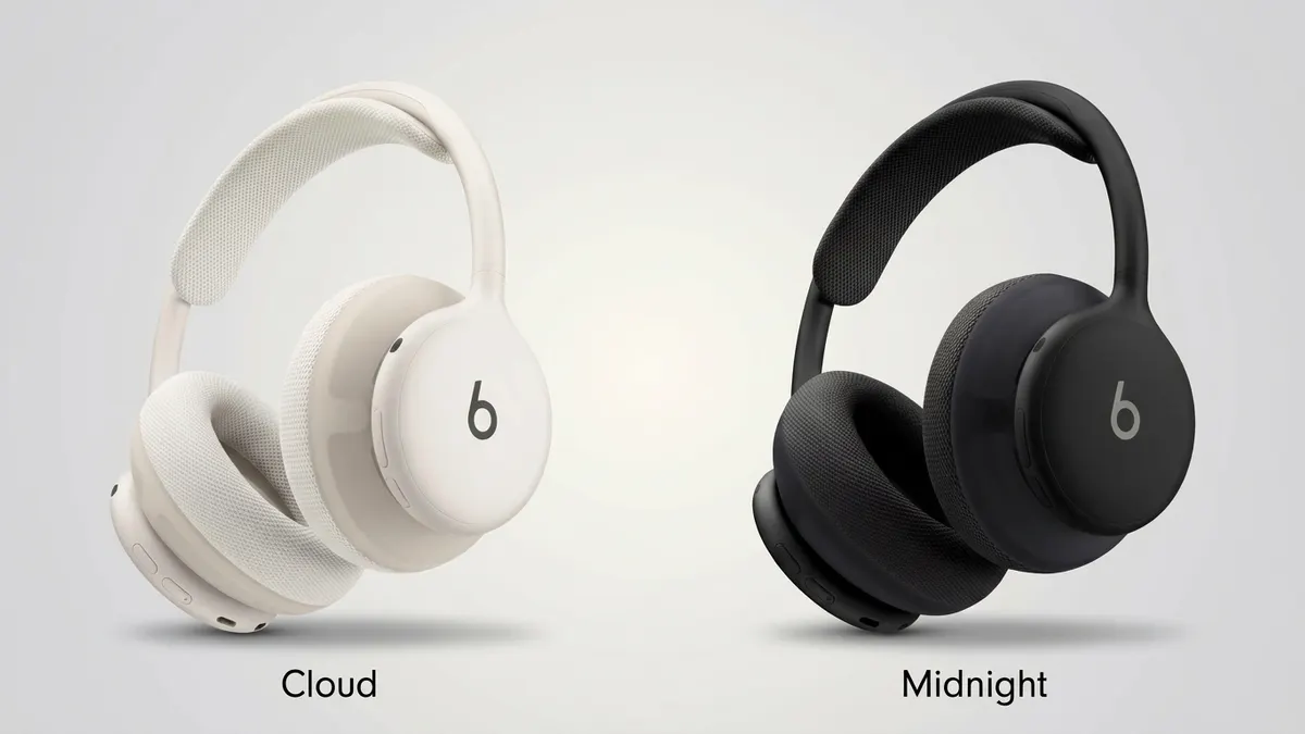 Beats 360 wireless headphones in Cloud and Midnight colorways side by side