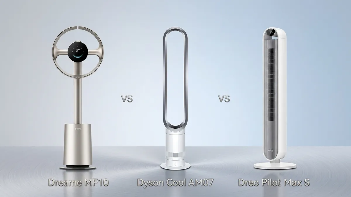 Dreo, Dreame and Dyson bladeless tower fans comparison