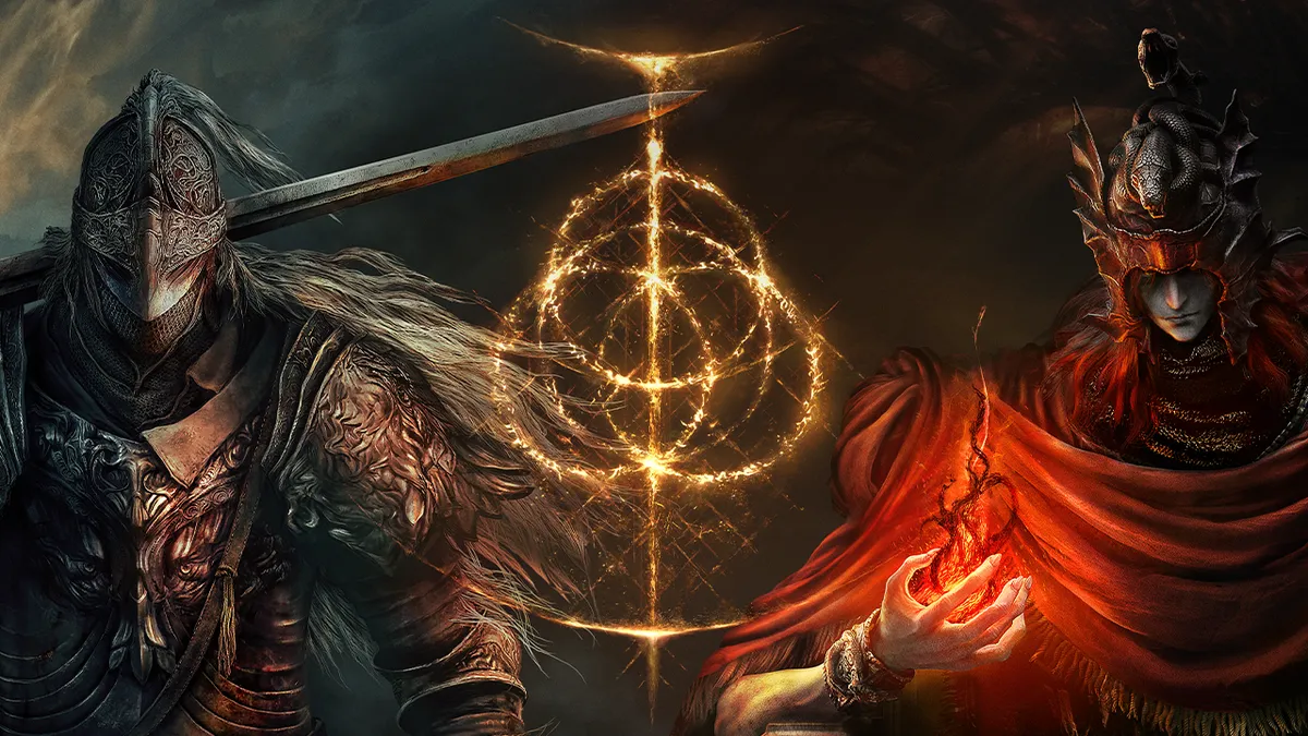 Elden Ring Tarnished Edition key art with Tarnished knight and Malenia