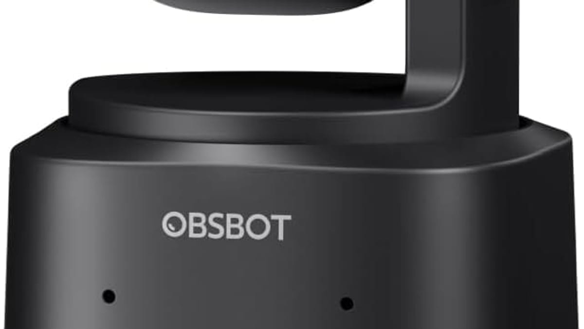 AI tracking PTZ 4K webcam on a monitor