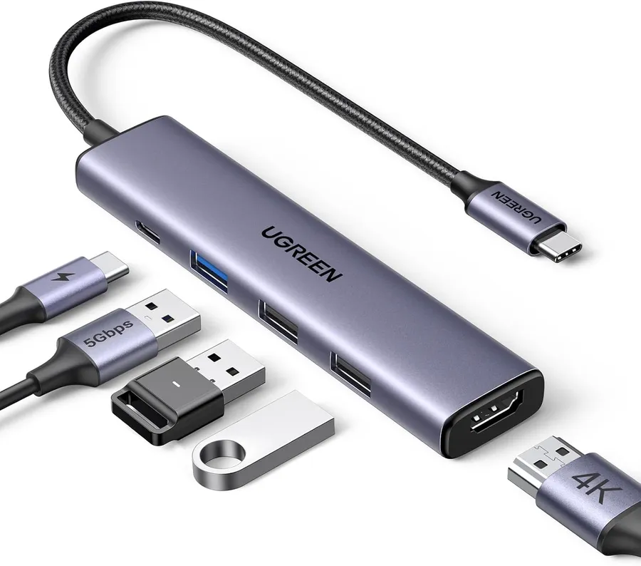 UGREEN 5 in 1 USB C hub with HDMI and 100W power delivery